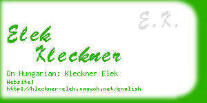 elek kleckner business card
